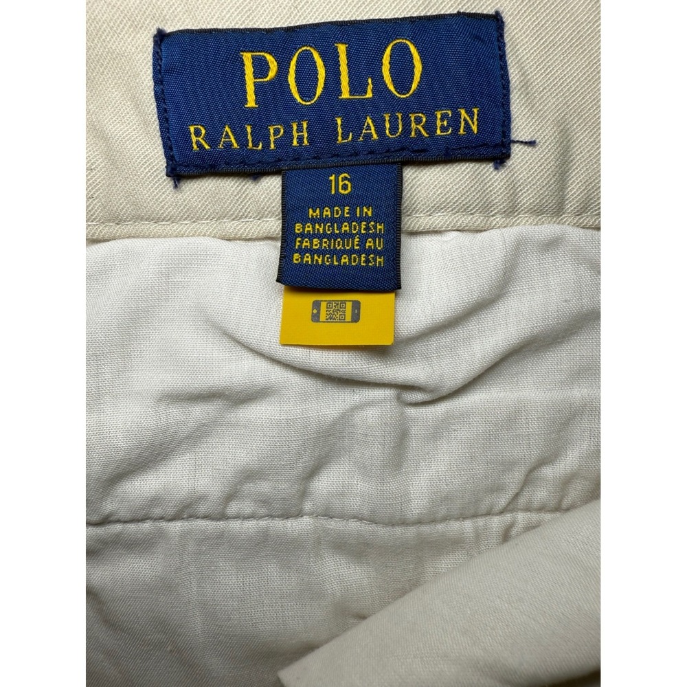 Polo Ralph Lauren Kids Chino Pants Sz 16 Khaki Straight Fit Casual - Picture 2 of 7